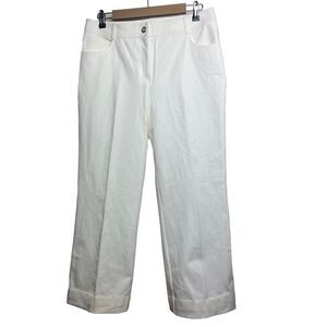 St. John Caviar Creamy White Wide Leg Jeans Sz. 10